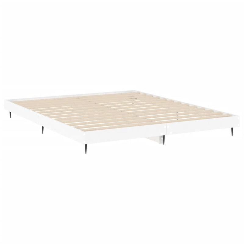 Cadru de pat, alb, 200x200 cm, lemn prelucrat