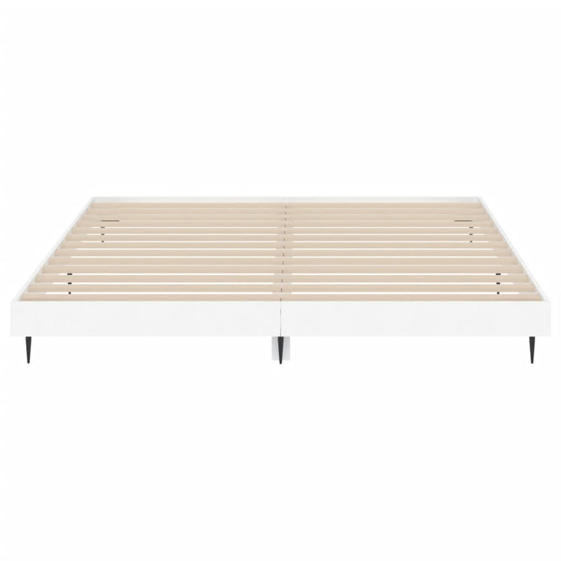 Cadru de pat, alb, 200x200 cm, lemn prelucrat