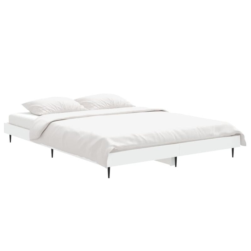 Cadru de pat, alb, 140x190 cm, lemn prelucrat