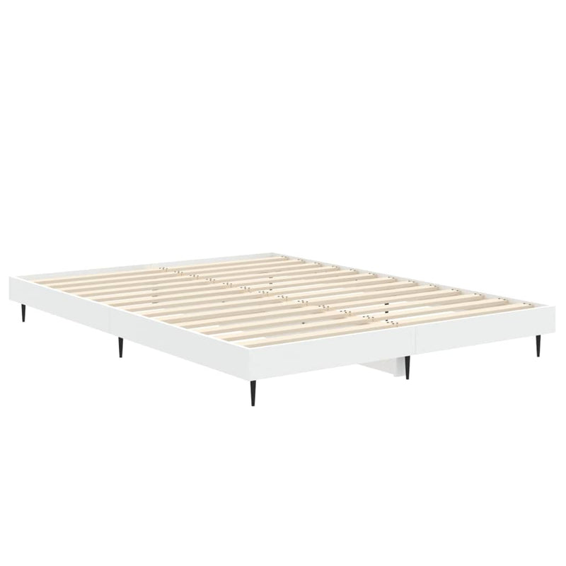 Cadru de pat, alb, 140x190 cm, lemn prelucrat