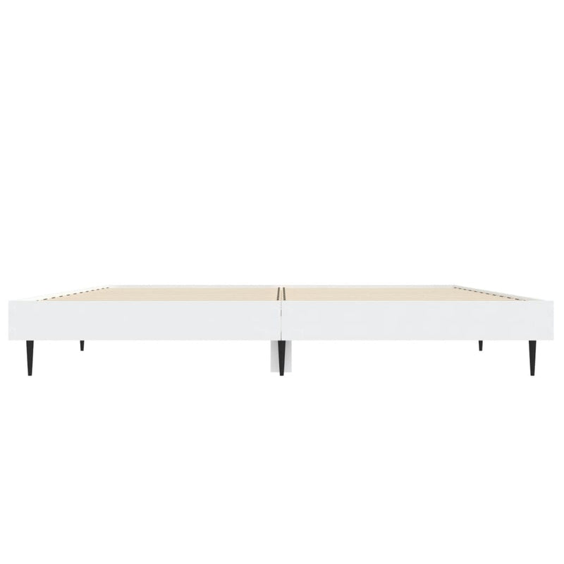 Cadru de pat, alb, 140x190 cm, lemn prelucrat