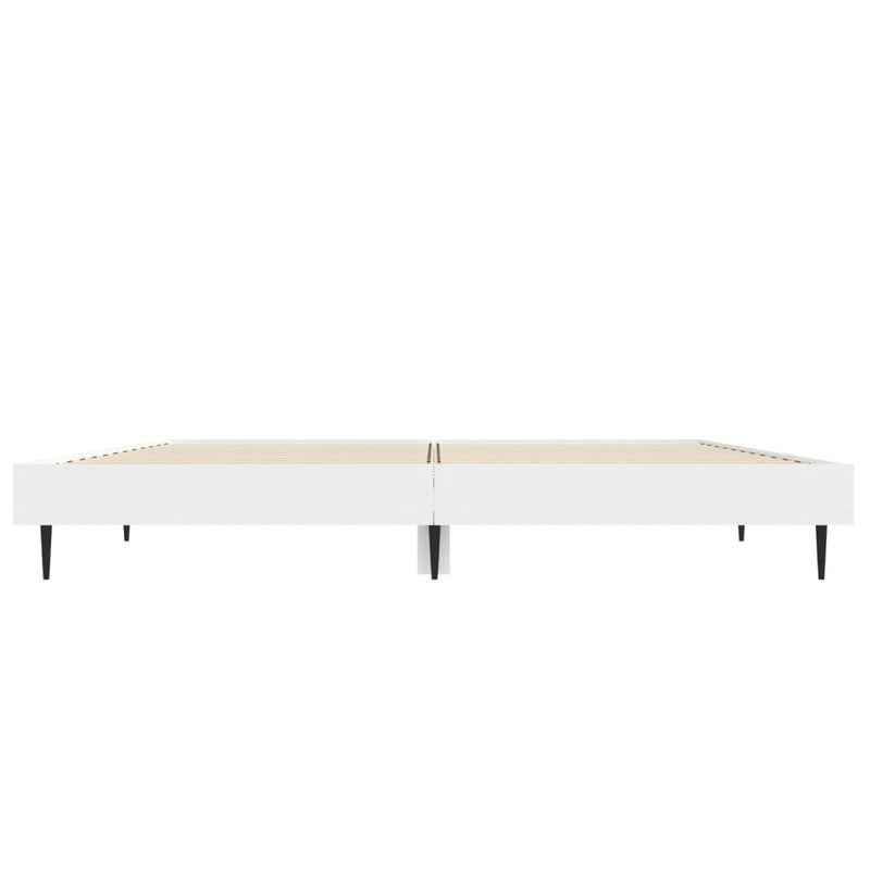 Cadru de pat, alb ,135x190 cm, lemn prelucrat