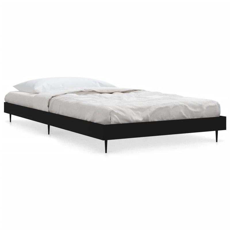 Cadru de pat, negru, 90x190 cm, lemn prelucrat