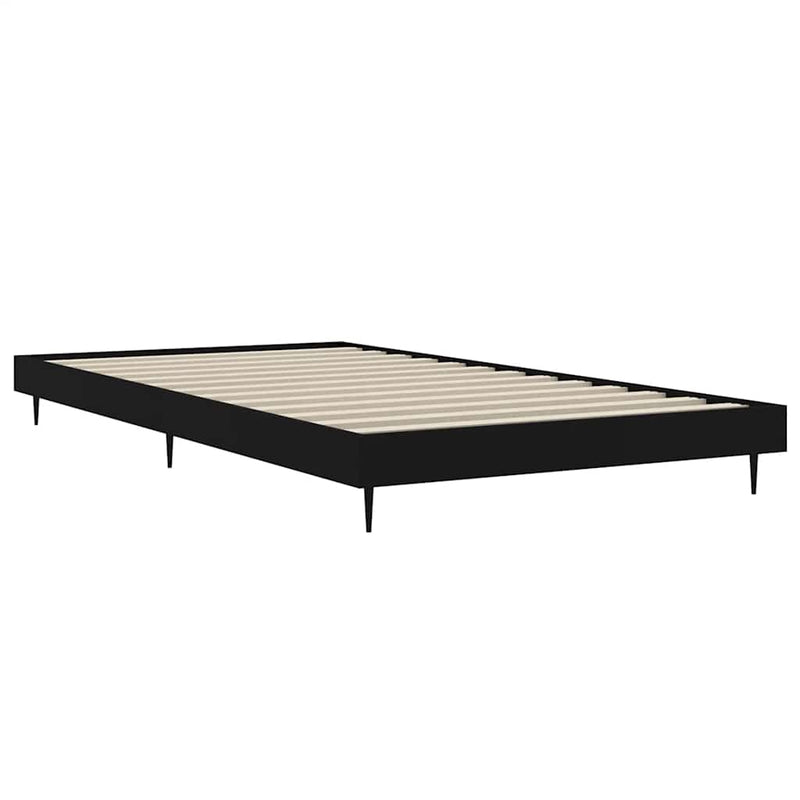 Cadru de pat, negru, 90x190 cm, lemn prelucrat