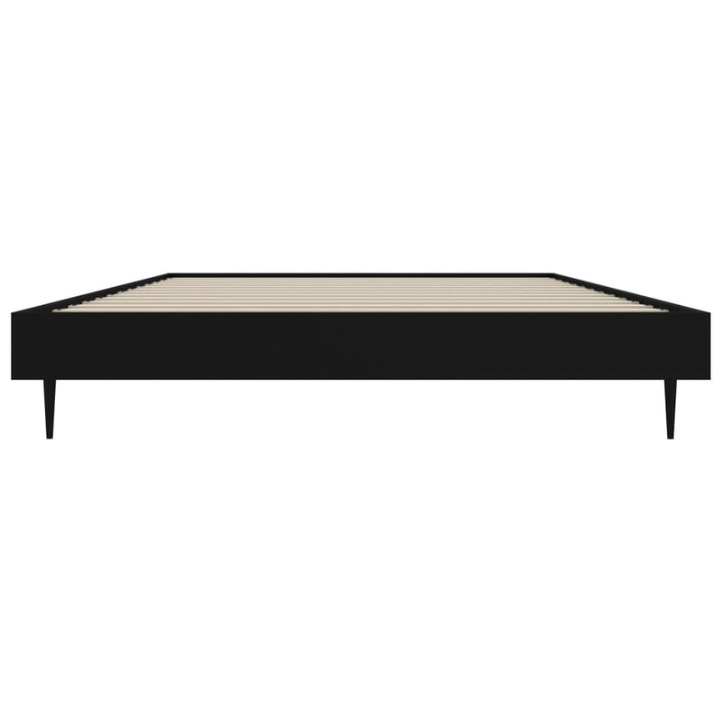 Cadru de pat, negru, 90x190 cm, lemn prelucrat