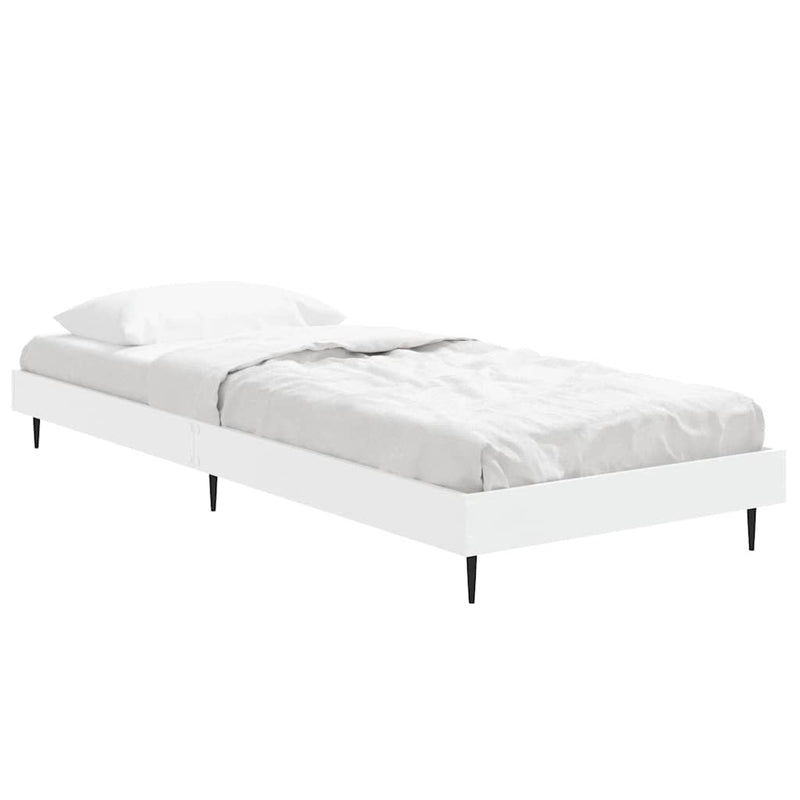 Cadru de pat, alb, 75x190 cm, lemn prelucrat