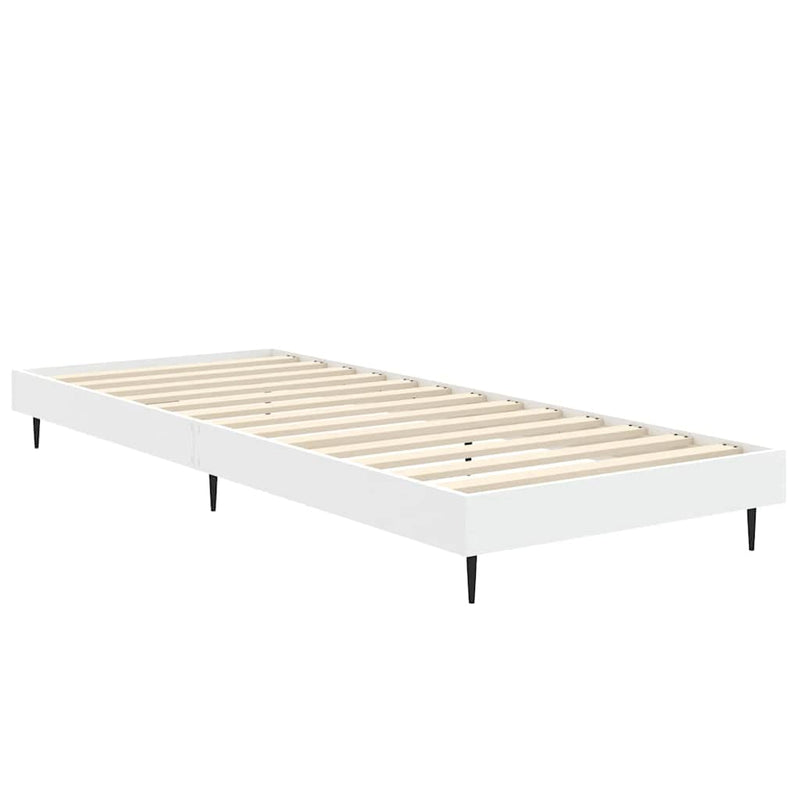 Cadru de pat, alb, 75x190 cm, lemn prelucrat