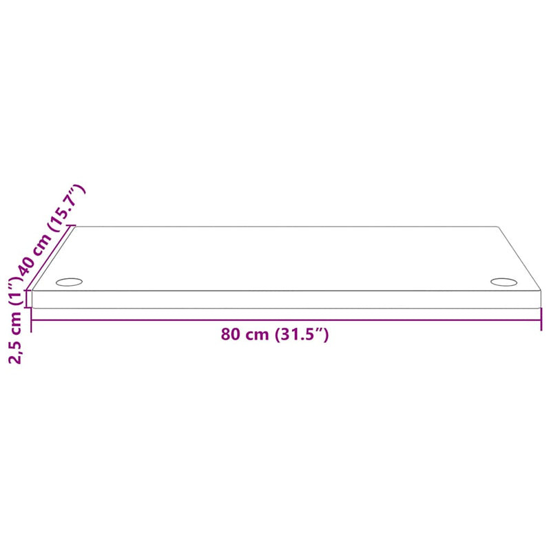 Blat de birou, 80x40x2,5 cm, lemn masiv de pin