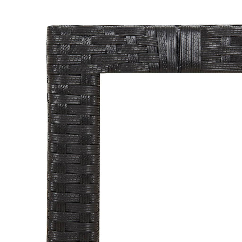Set masă pentru grădină, 5 piese, negru, poliratan/lemn acacia