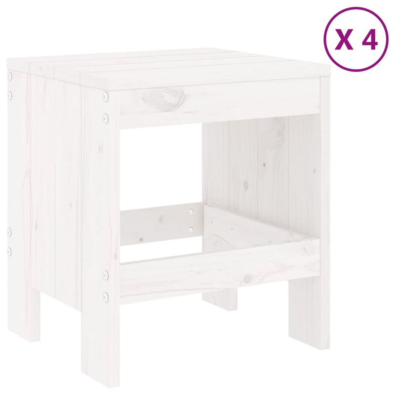 Set de dining pentru grădină, 5 piese, alb, lemn masiv de pin