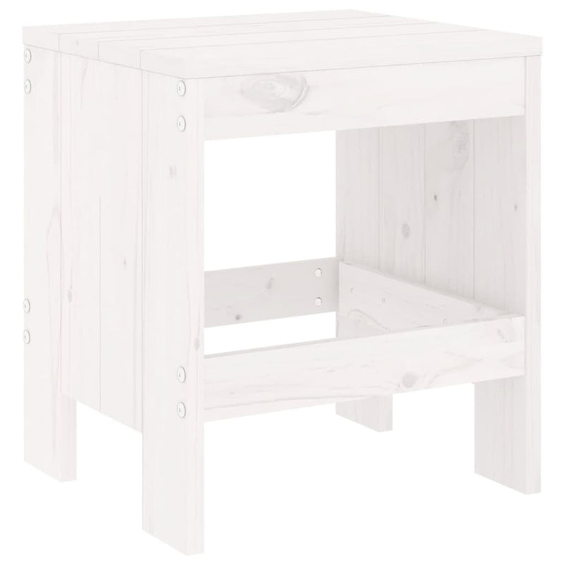 Set de dining pentru grădină, 5 piese, alb, lemn masiv de pin