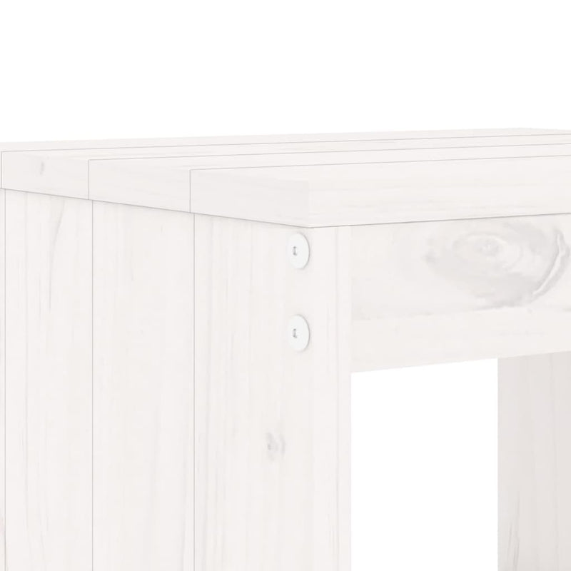 Set de dining pentru grădină, 5 piese, alb, lemn masiv de pin