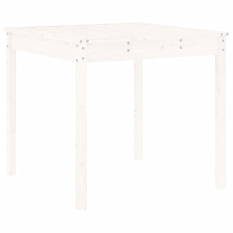 Set de dining pentru grădină, 5 piese, alb, lemn masiv de pin