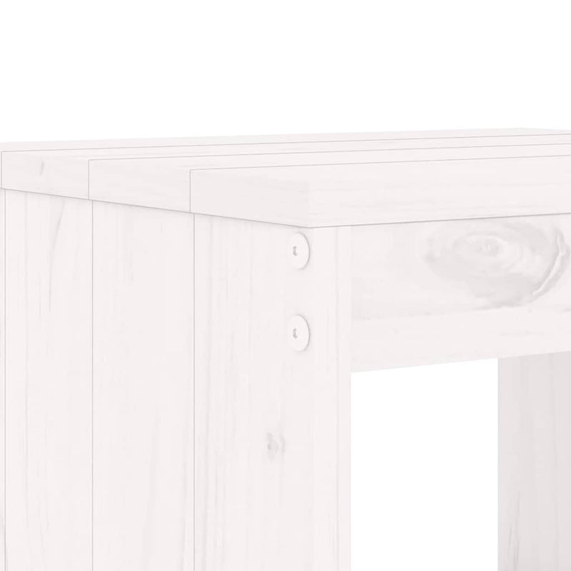 Set mobilier de grădină, 13 piese, alb, lemn masiv de pin