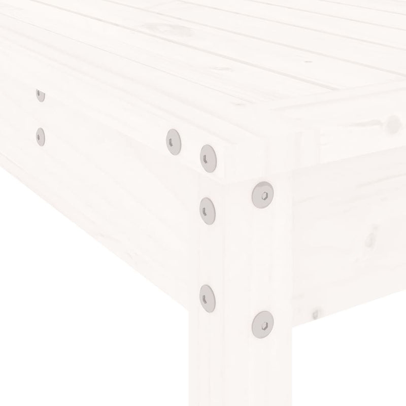 Set mobilier de grădină, 13 piese, alb, lemn masiv de pin