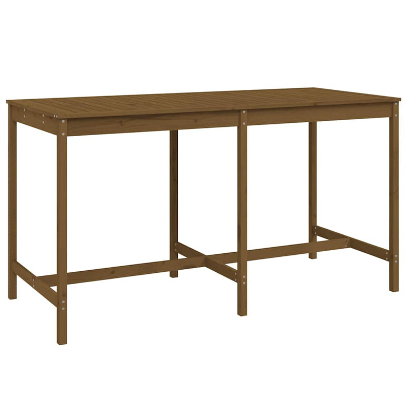 Set mobilier bar de grădină, 9 piese, maro miere lemn masiv pin