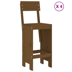 Set mobilier bar de grădină, 5 piese, maro miere lemn masiv pin
