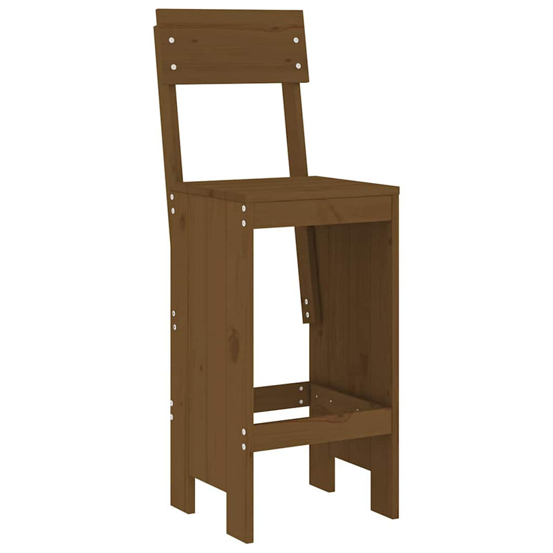Set mobilier bar de grădină, 9 piese, maro miere lemn masiv pin