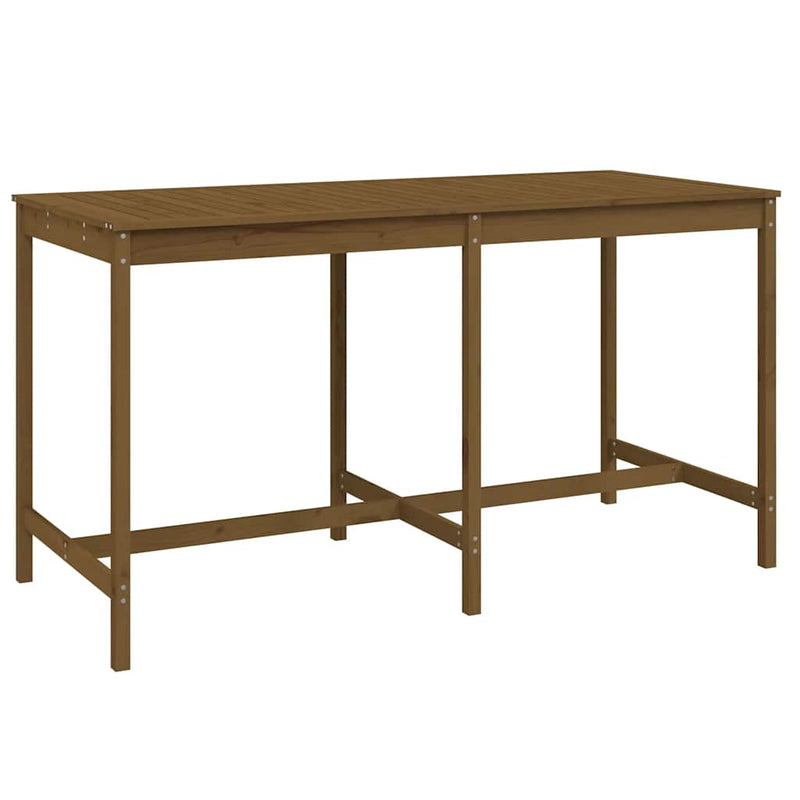 Set mobilier bar de grădină, 9 piese, maro miere lemn masiv pin