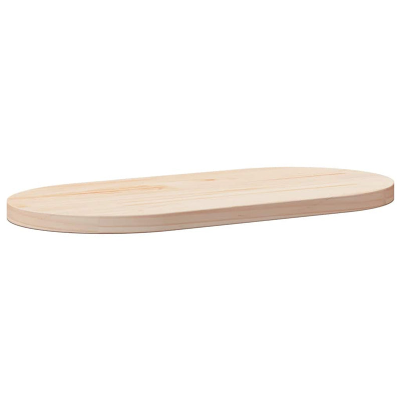 Blat de masă oval din lemn masiv de pin 70x35x2,5 cm