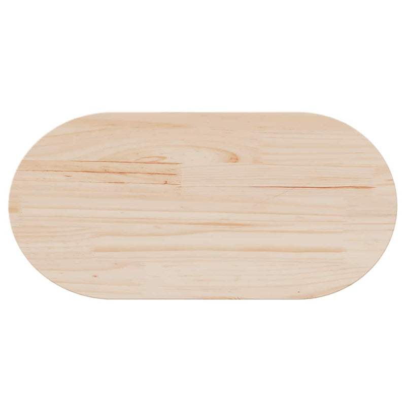 Blat de masă oval din lemn masiv de pin 70x35x2,5 cm
