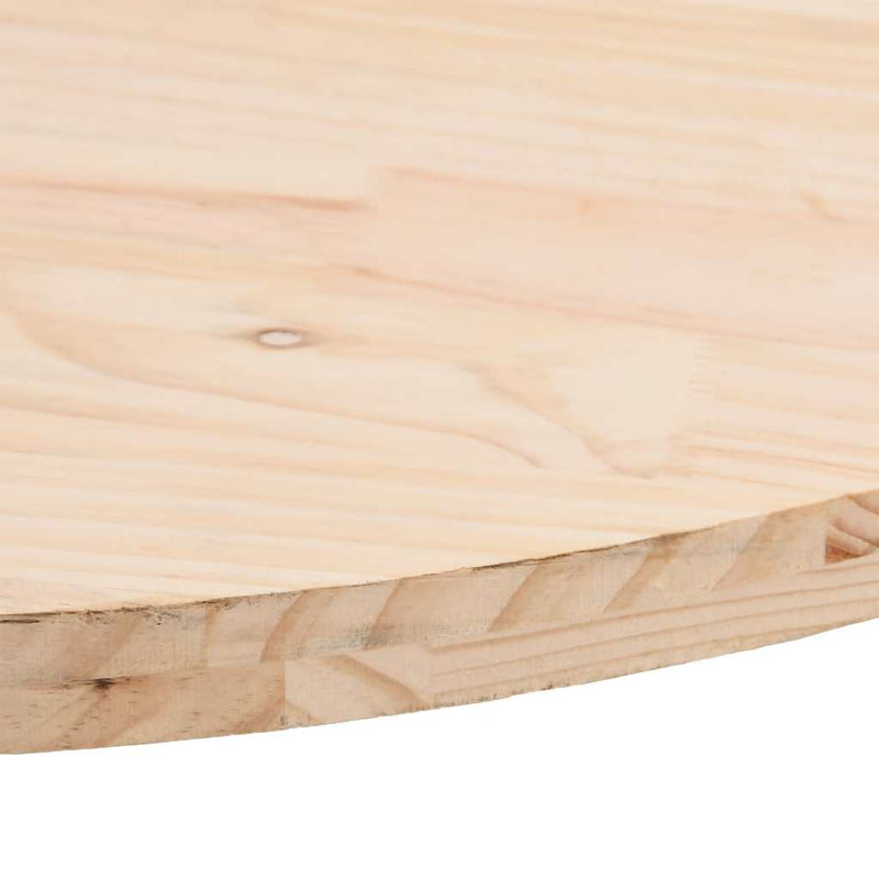 Blat de masă oval din lemn masiv de pin 70x35x2,5 cm