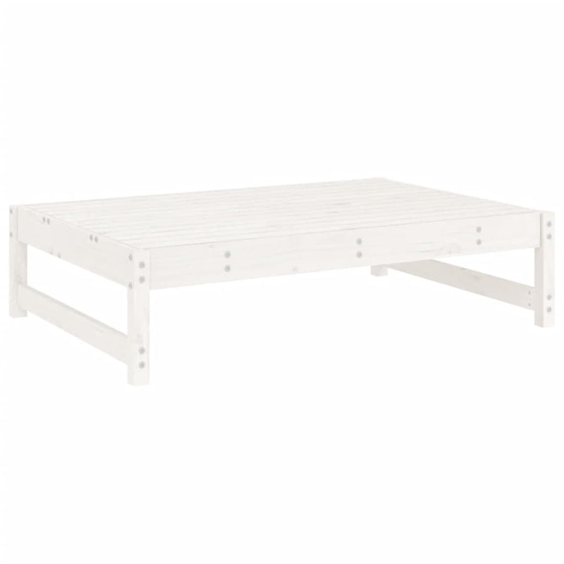 Set mobilier relaxare grădină, 2 piese, alb, lemn masiv de pin