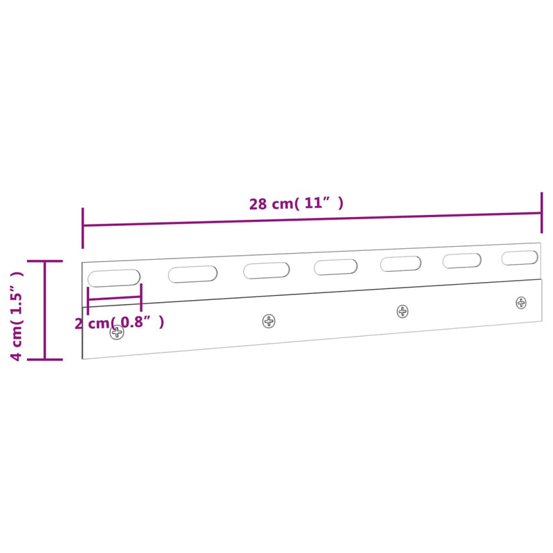 Plăci de conectare, 4 buc., argintiu, 28 cm, oțel inoxidabil