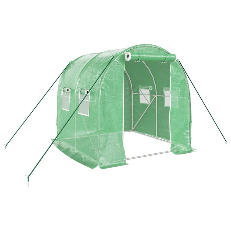 Seră cu un cadru din oțel, verde, 4 m², 2x2x2 m
