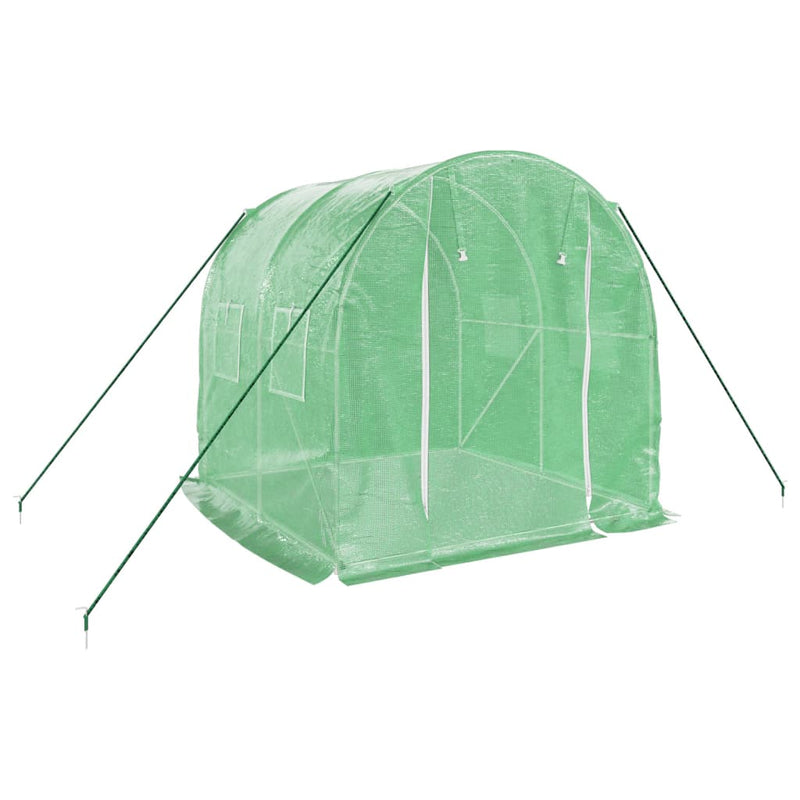 Seră cu un cadru din oțel, verde, 4 m², 2x2x2 m