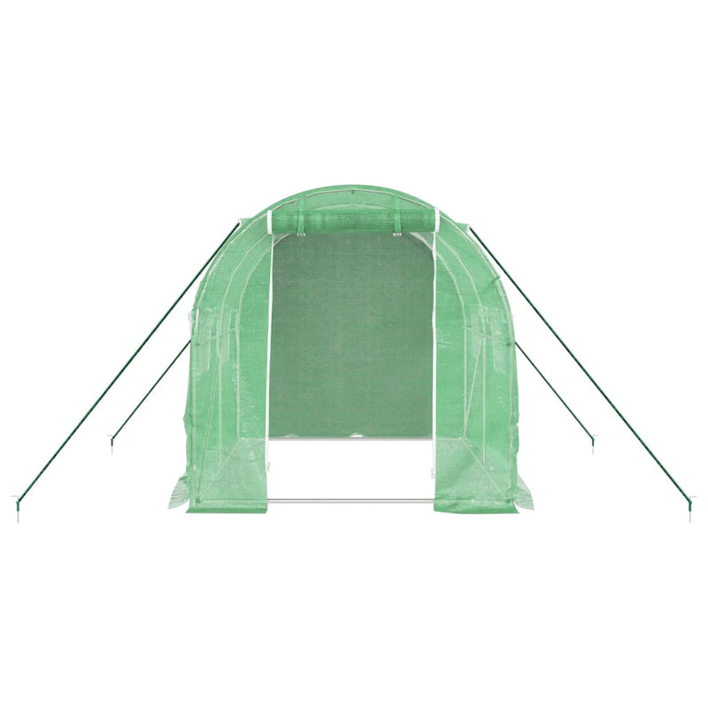 Seră cu un cadru din oțel, verde, 4 m², 2x2x2 m