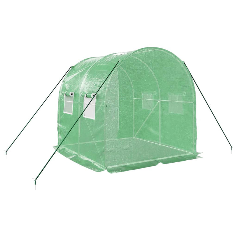 Seră cu un cadru din oțel, verde, 4 m², 2x2x2 m