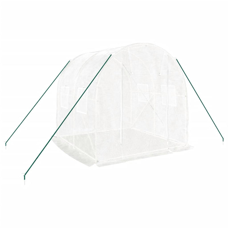 Seră cu un cadru din oțel, alb, 4 m², 2x2x2 m