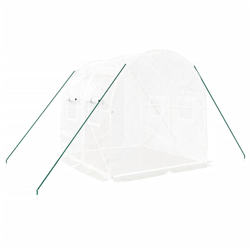 Seră cu un cadru din oțel, alb, 4 m², 2x2x2 m