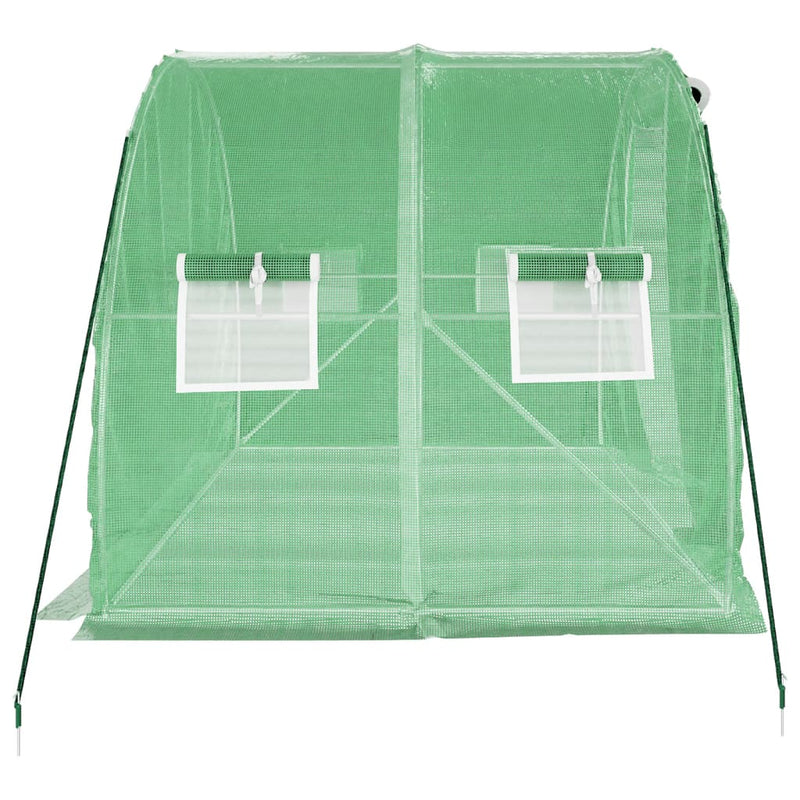 Seră cu un cadru din oțel, verde, 6 m², 3x2x2 m