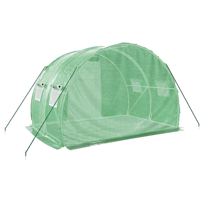 Seră cu un cadru din oțel, verde, 6 m², 3x2x2 m