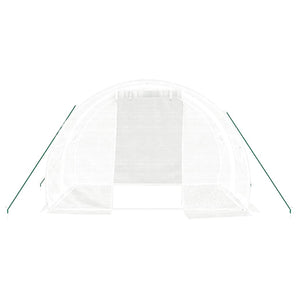 Seră cu un cadru din oțel, alb, 6 m², 3x2x2 m