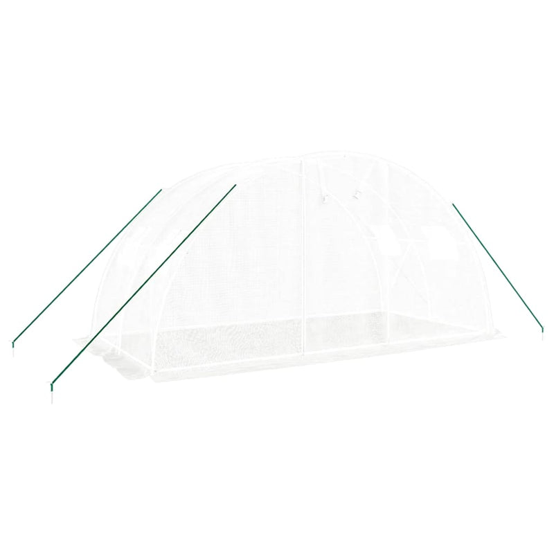 Seră cu cadru din oțel, alb, 8 m², 4x2x2 m