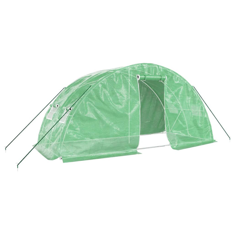 Seră cu cadru din oțel, verde, 10 m², 5x2x2,3 m
