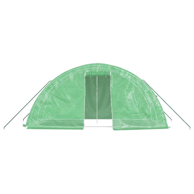 Seră cu cadru din oțel, verde, 10 m², 5x2x2,3 m
