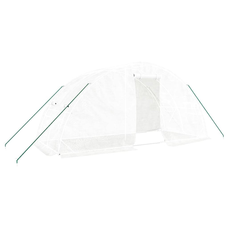 Seră cu cadru din oțel, alb, 10 m², 5x2x2,3 m