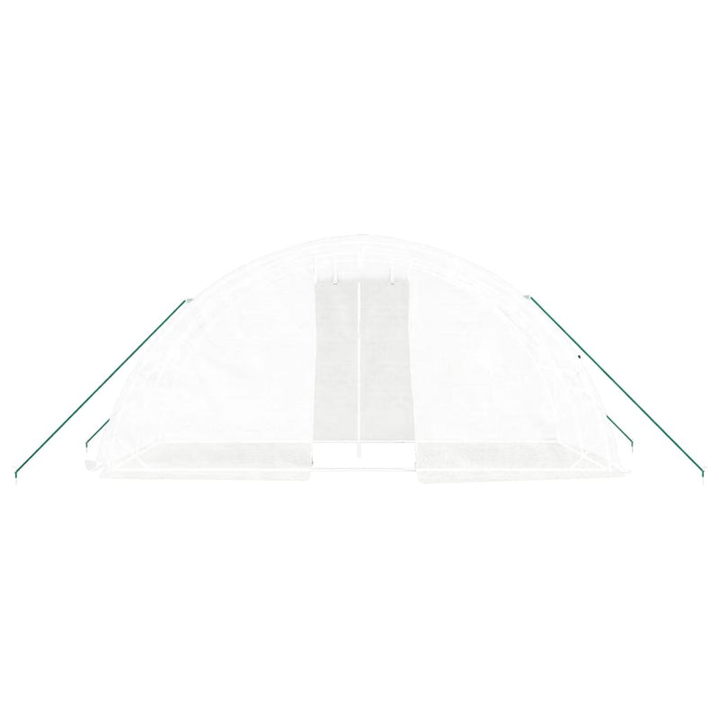 Seră cu cadru din oțel, alb, 10 m², 5x2x2,3 m