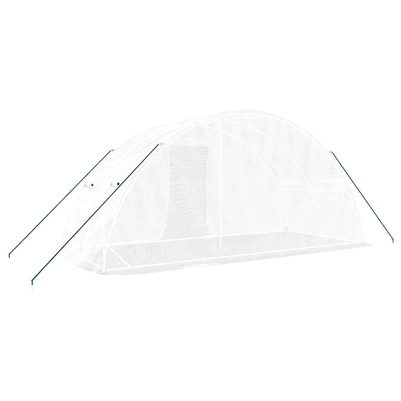 Seră cu cadru din oțel, alb, 10 m², 5x2x2,3 m