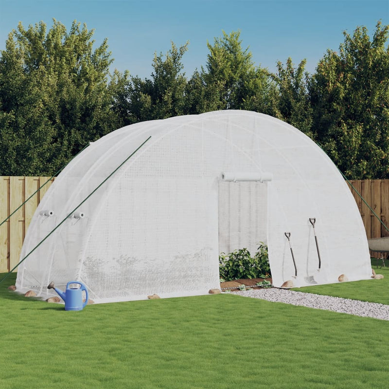 Seră cu cadru din oțel, alb, 12 m², 6x2x2,85 m