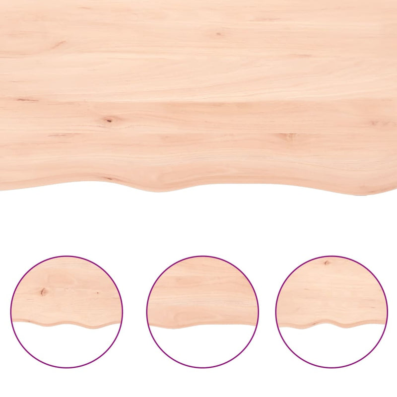 Poliță de perete, 100x40x(2-4)cm, lemn masiv de stejar netratat