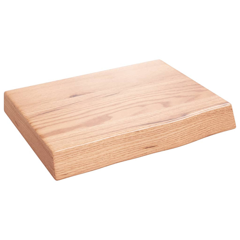Raft de perete maro deschis 40x30x(2-6) cm lemn stejar tratat