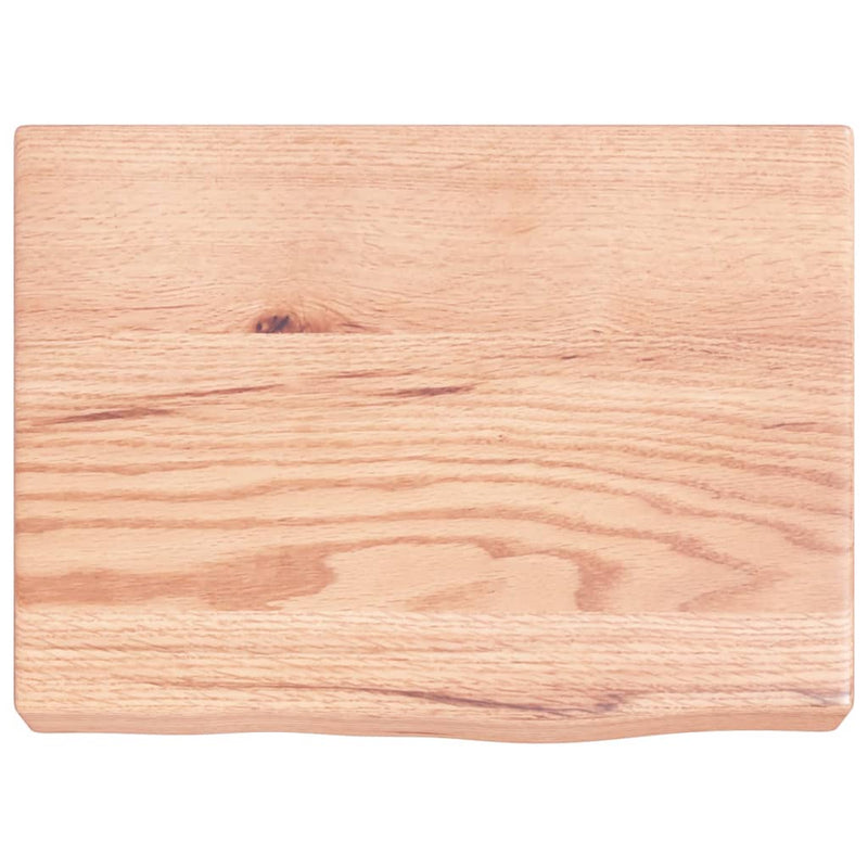 Raft de perete maro deschis 40x30x(2-6) cm lemn stejar tratat