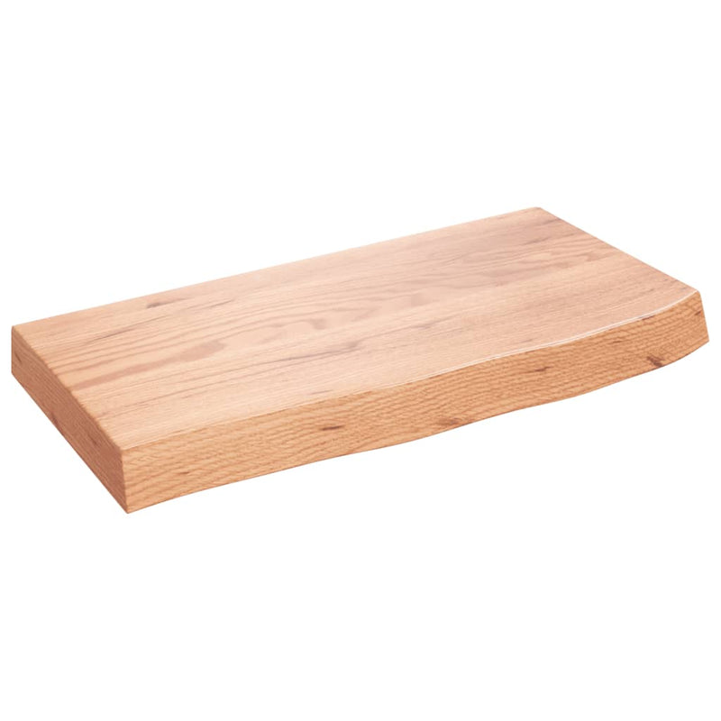 Raft de perete maro deschis 60x30x(2-6) cm lemn stejar tratat