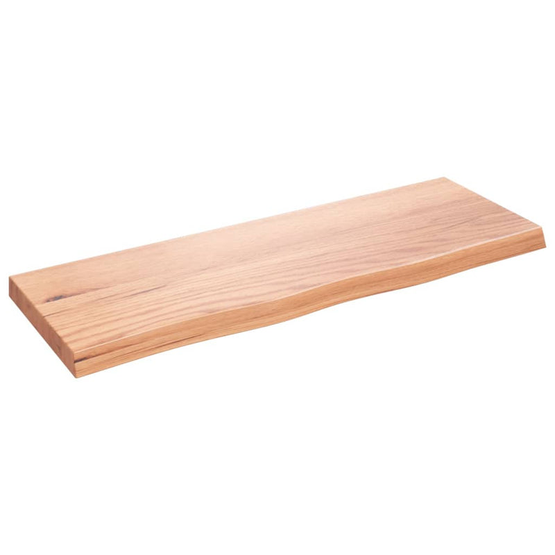 Raft de perete maro deschis 80x30x(2-4) cm lemn stejar tratat