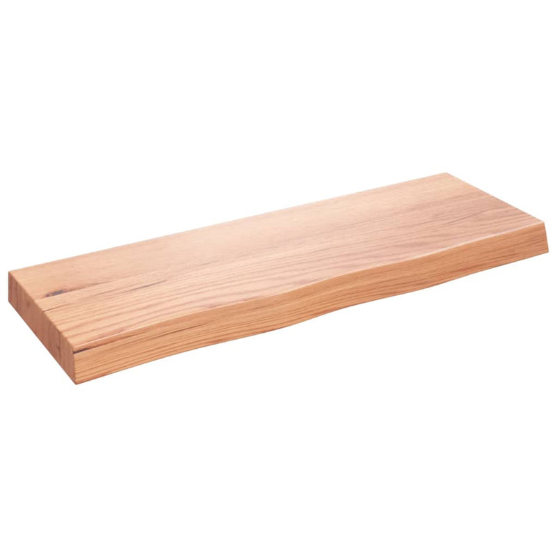 Raft de perete maro deschis 80x30x(2-6) cm lemn stejar tratat